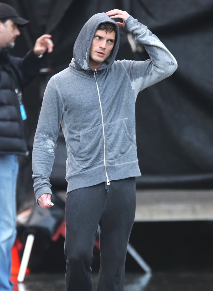 Jamie Dornan Running in Rain | Fifty Shades of Grey Photos