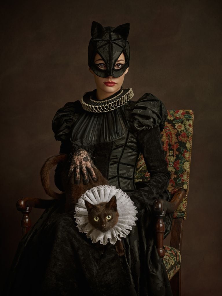 Catwoman: "Portrait of a Feline Woman in Black and Her Even More Savage Animal"