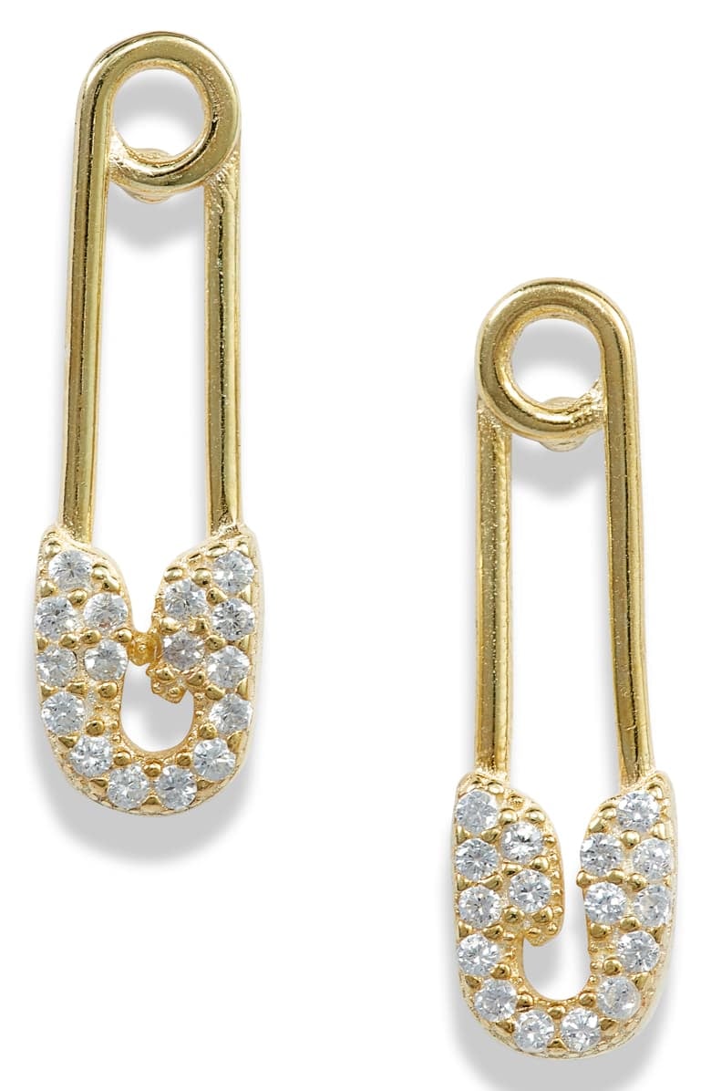 Adina’s Jewels Pavé Safety Pin Earrings