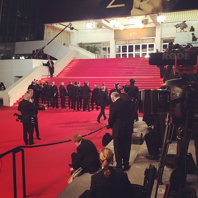 Photographers, all dressed in black-tie attire, lined the steps of the theater just minutes before the cast of The Rover arrived for their premiere.