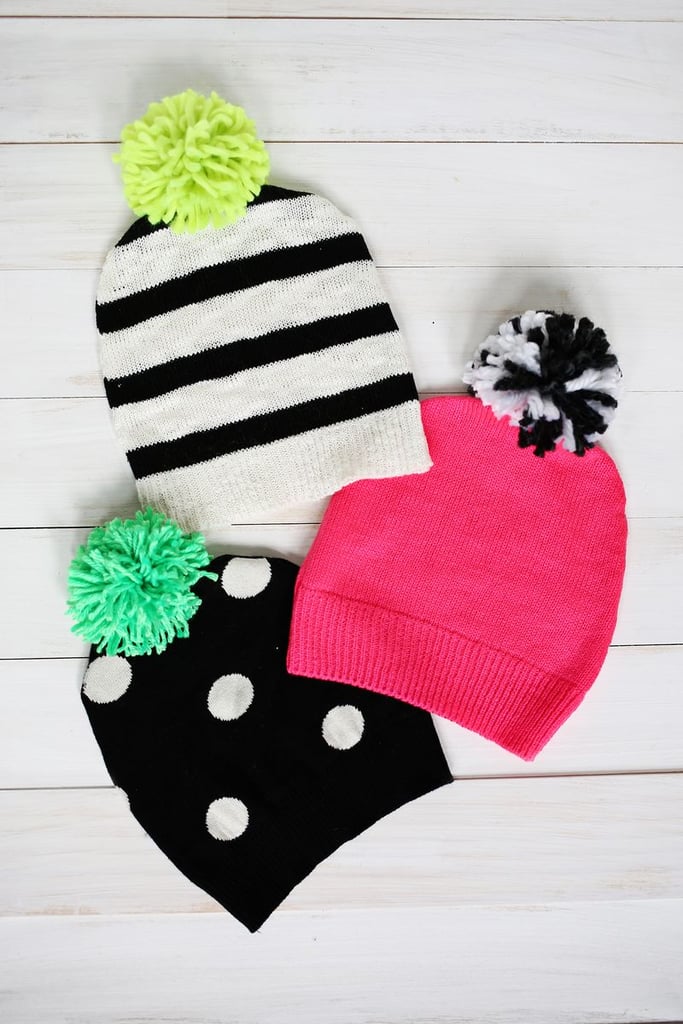 DIY Pom Pom Sweater Hat