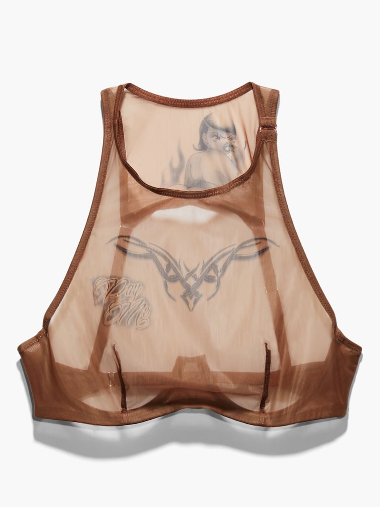 Tattooed Tricot High-Neck Bra