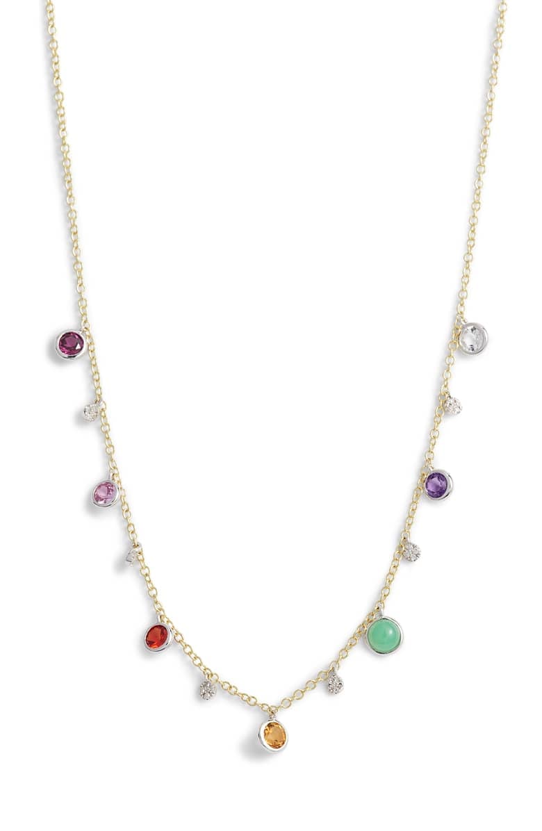 Meira T Petite Gold Leaf Necklace With Diamonds - Meira T Jewelry