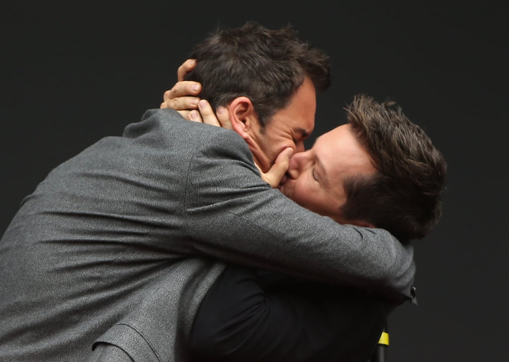 Eric McCormack and Sean Hayes Kissing Will and Grace Event