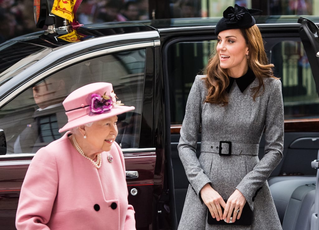Kate Middleton and Queen Elizabeth II King College March