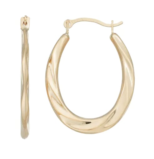 14K Twist Hoop Earrings