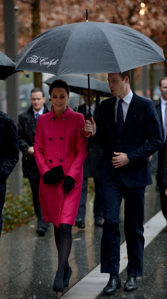 Kate Sported Her Tailored Mulberry Coat With All-Black Winter Accessories