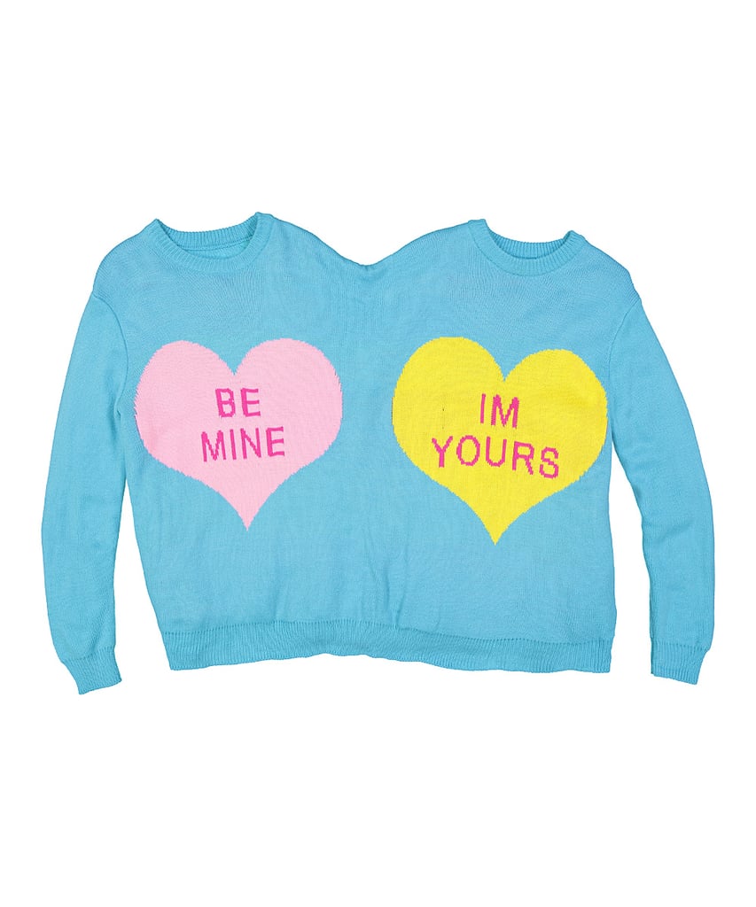 Ruji Blue & Pink Heart Candy ' Be Mine' Double-Header Sweater