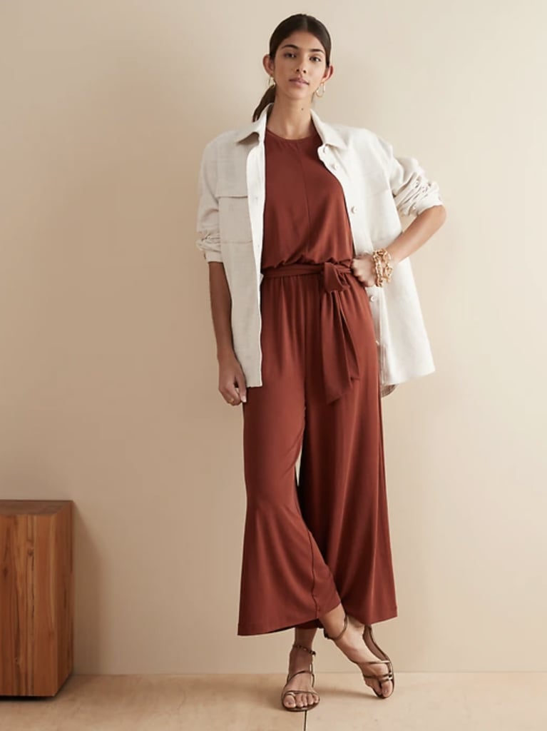 Banana Republic Sandwash Cropped Wide-Leg Jumpsuit