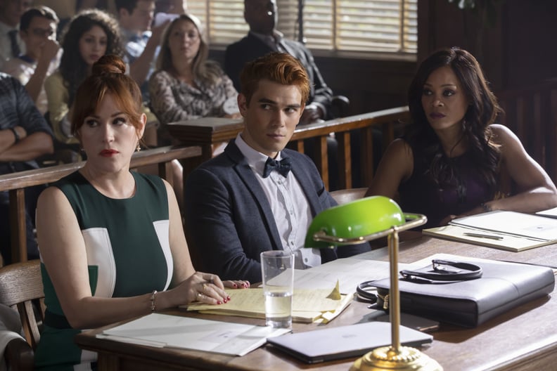 Molly Ringwald, KJ Apa, and Robin Givens as Mary Andrews, Archie, and Sierra McCoy