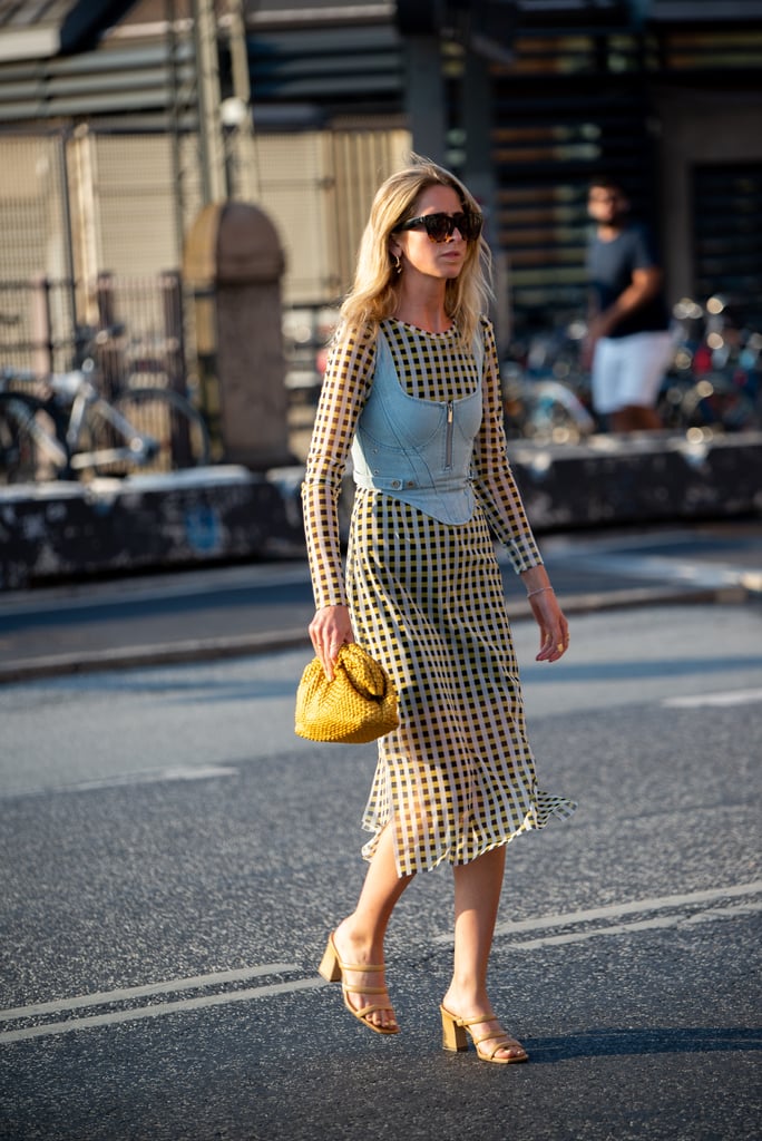 Denim Corset, Checked Dress