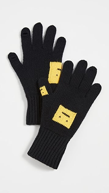 Acne Studios Black and Yellow Gloves