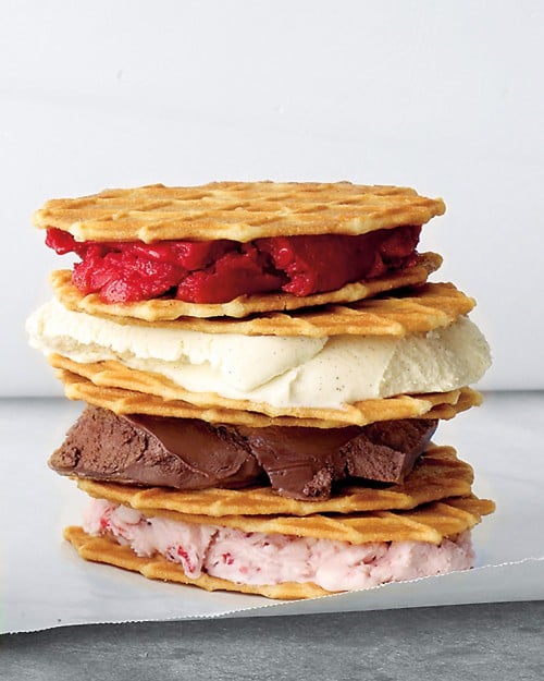 Ice Cream Waffle Sandwiches