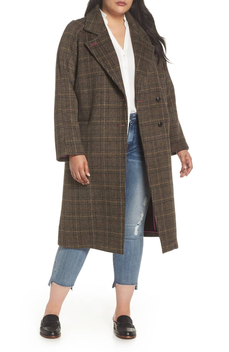 Avec les filles plaid wool coat online