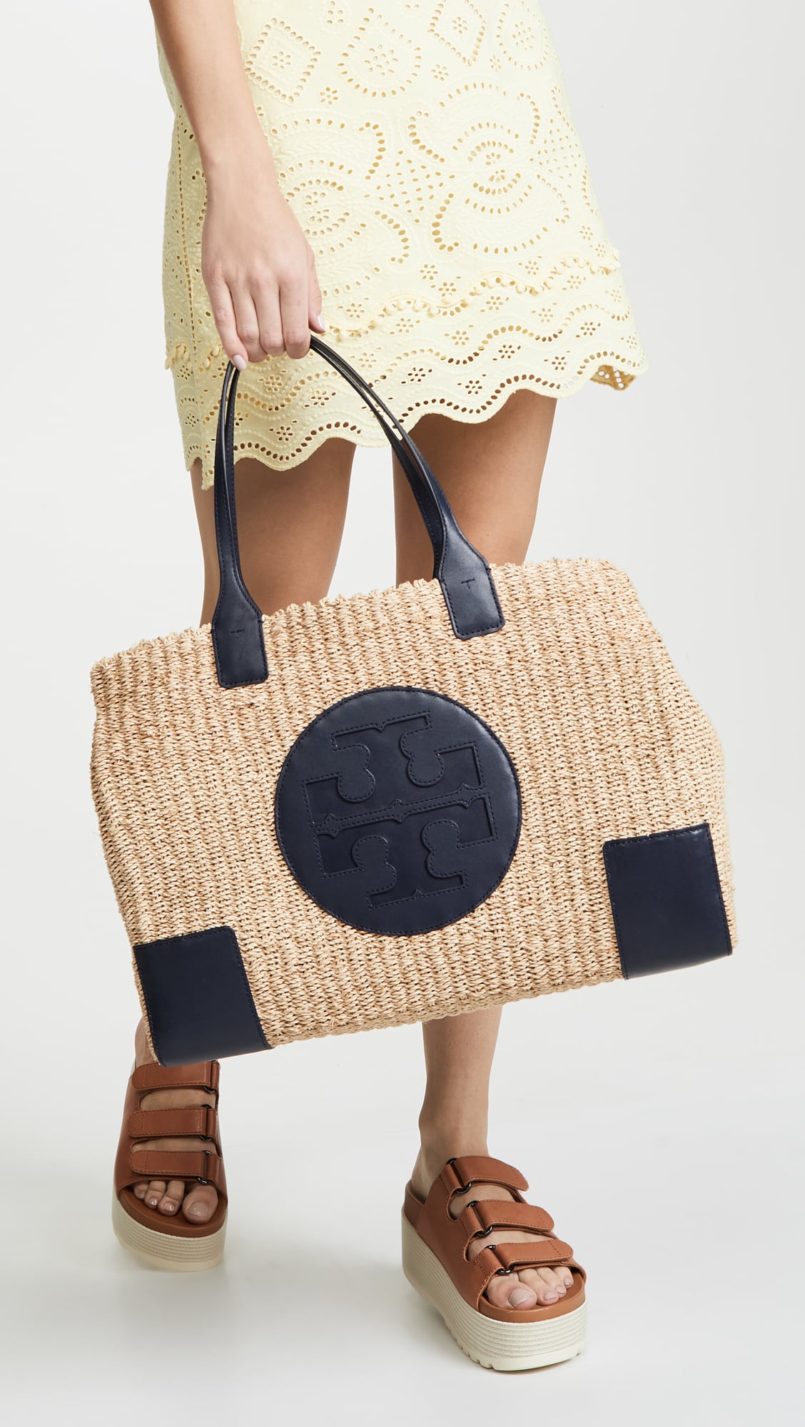 tory burch straw tote