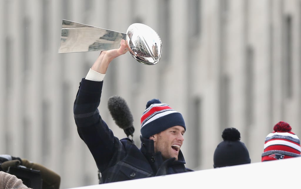 Tom Brady and Kids at Super Bowl Parade 2015