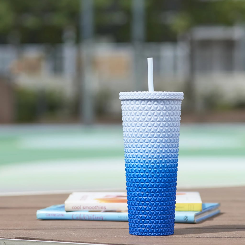 Starbucks Diamond-Studded Ombré Tumbler Dupe w kolorze niebieskim