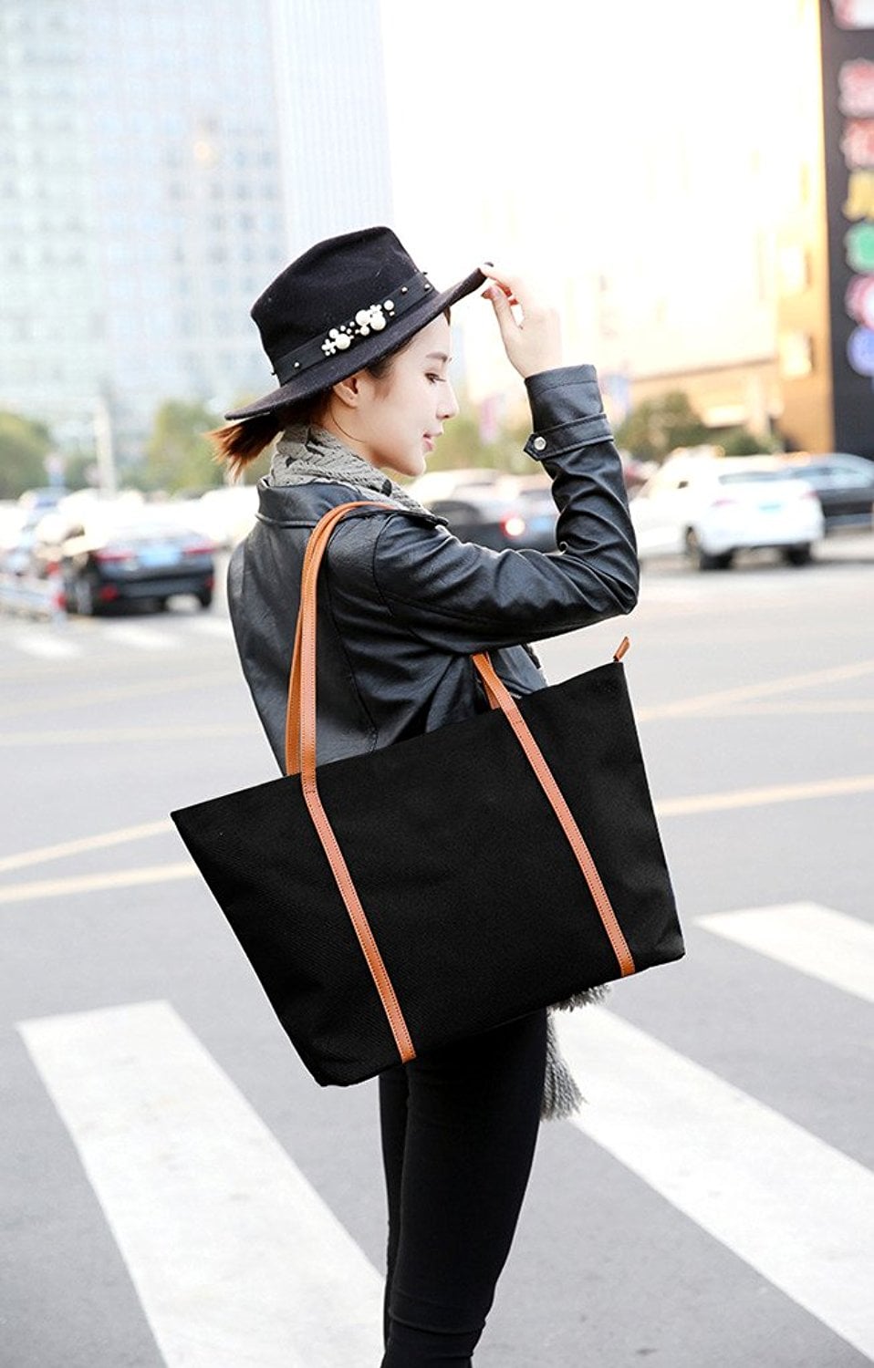 YALUXE Vintage Style Leather Shoulder Bag for Women UK