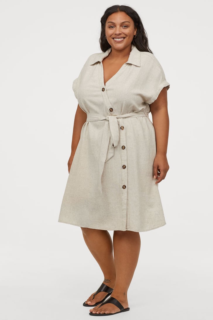H&M LinenBlend Shirt Dress Best Affordable Linen Dresses POPSUGAR