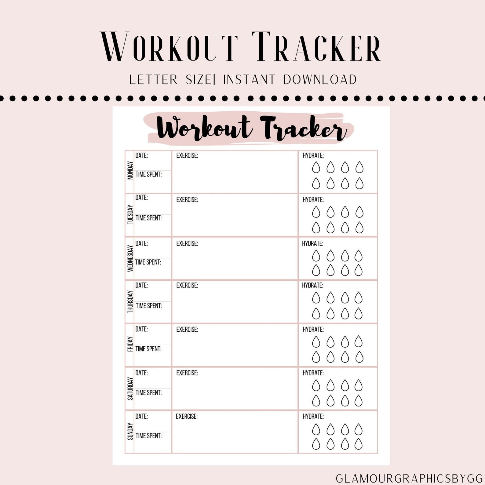 A5 Workout Routine Planner And Tracker With Monthly Log Sweden