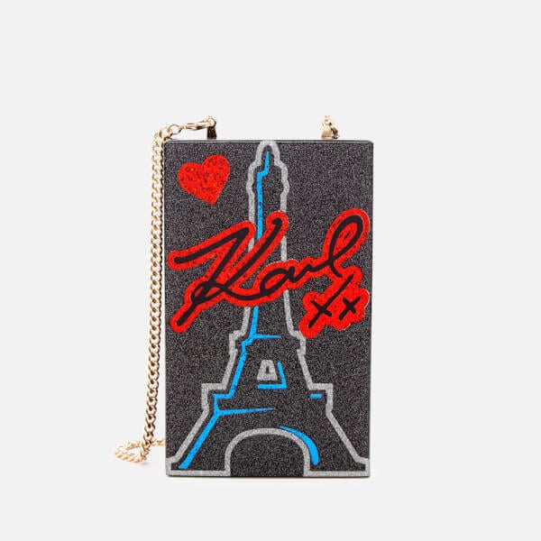 Karl Lagerfeld Women's Love From Paris Minaudiere Bag Black