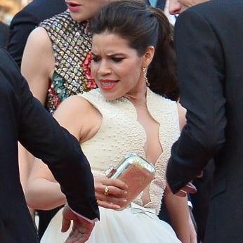 Man Crawls Under America Ferrera's Dress at Cannes