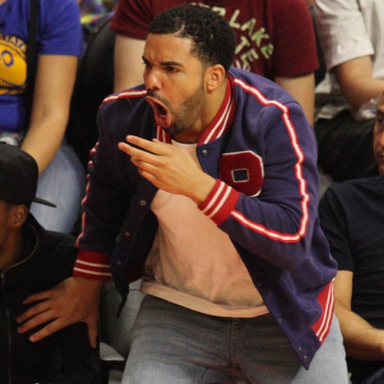 Drake at a Basketball Game in LA April 2015