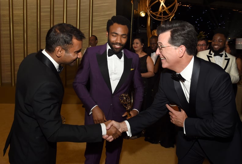 Aziz Ansari, Donald Glover, and Stephen Colbert
