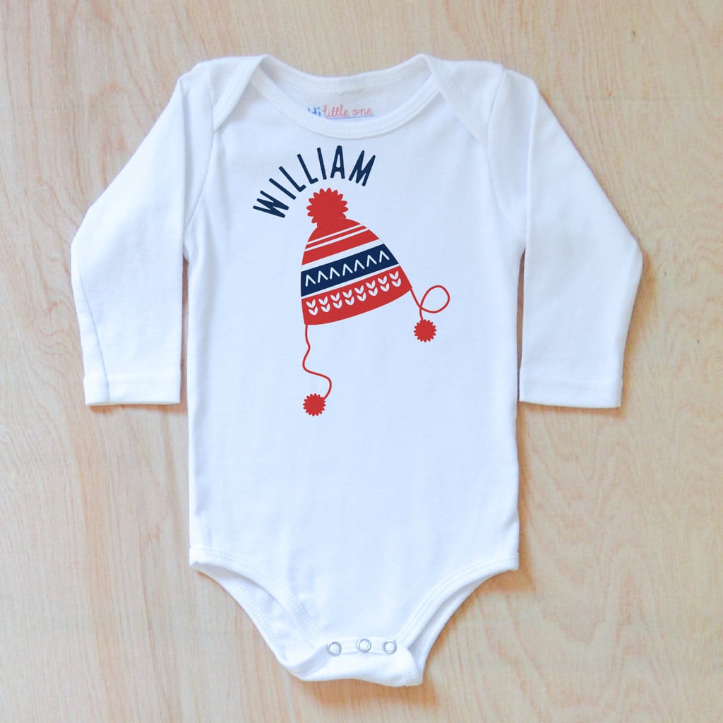 Winter Beanie Name Onesie