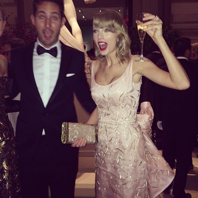 Taylor Swift toasted with some bubbles.
Source: Instagram user amytastley