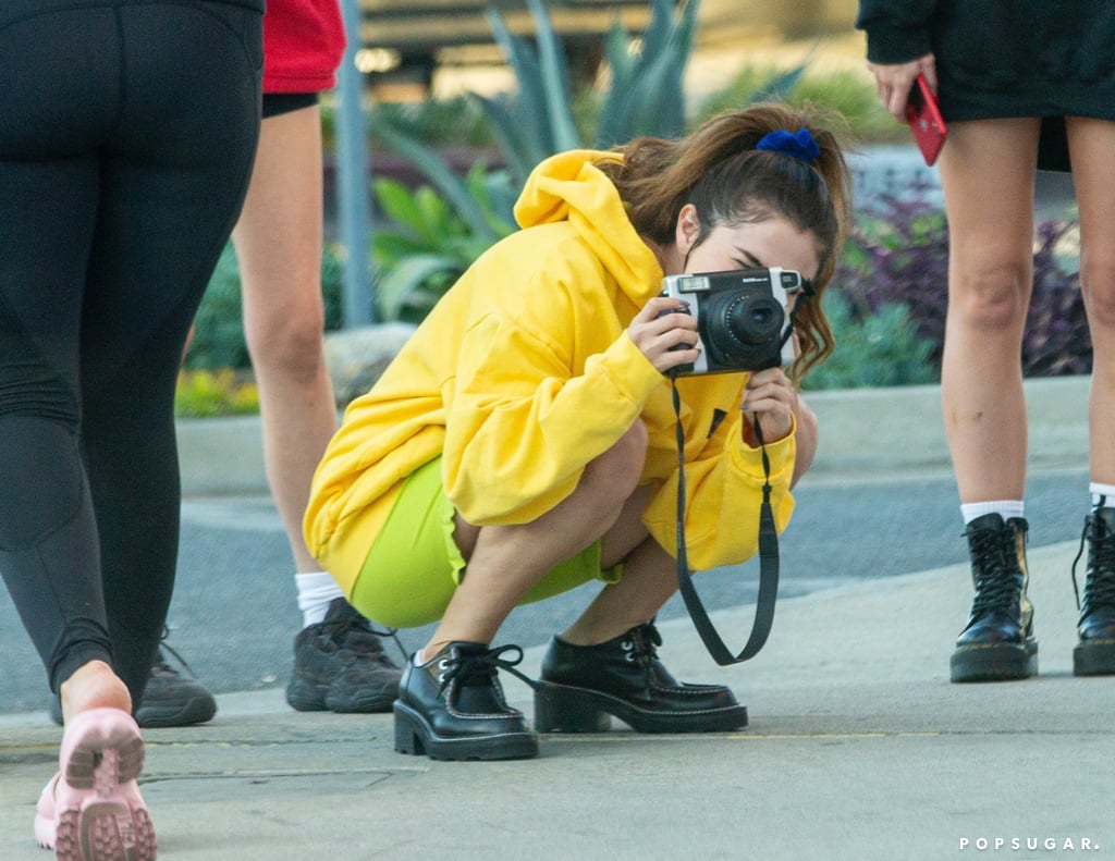 Selena Gomez's Lime Green Ruffled Biker Shorts Are Adorable