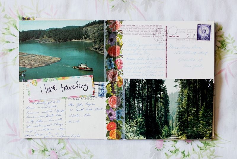 Vintage Postcard Travel Journal