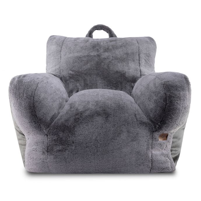 UGG Cascade Faux Fur Upholstered Lounge Chair in Charcoal