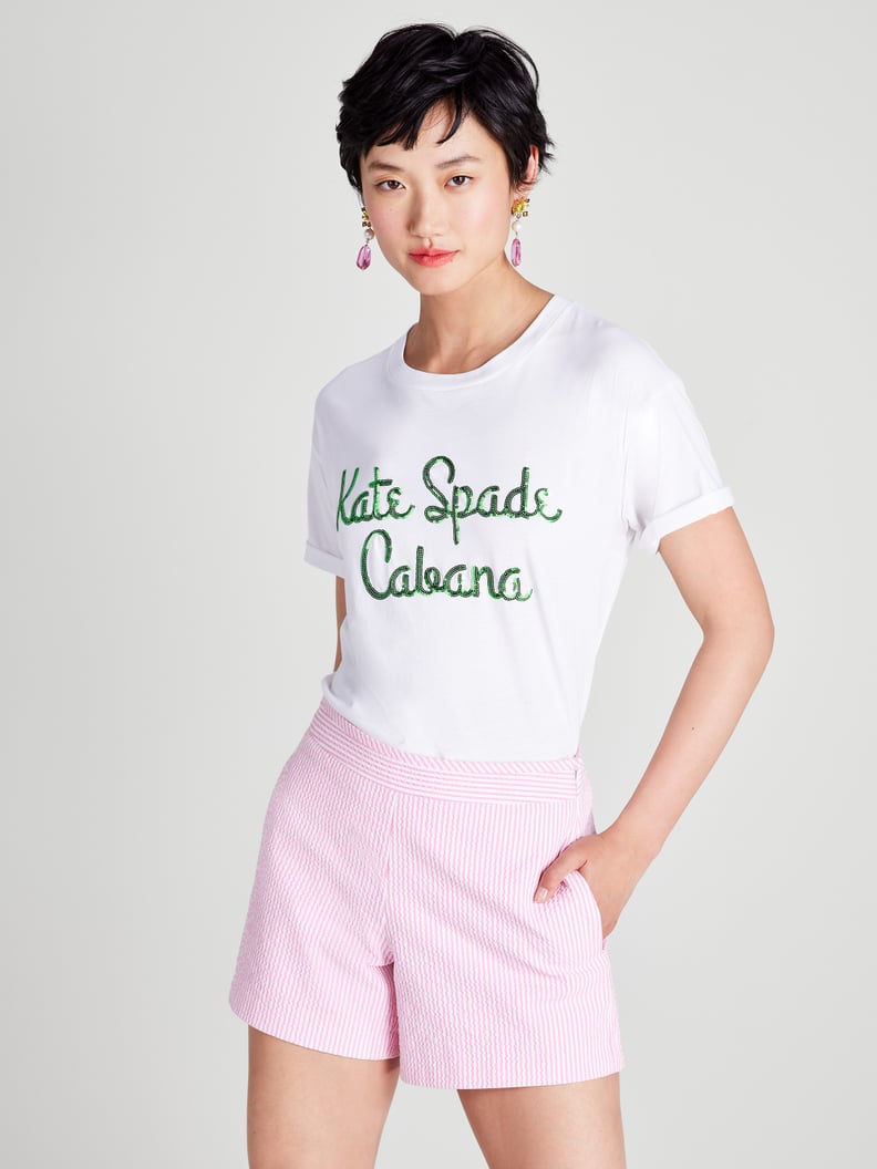 Sparkly T-Shirt: Kate Spade New York Logo Cabana Tee