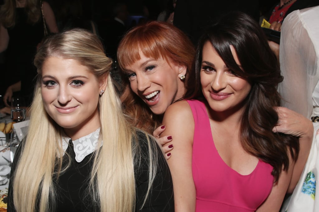 Pictured: Kathy Griffin, Lea Michele, and Meghan Trainor
