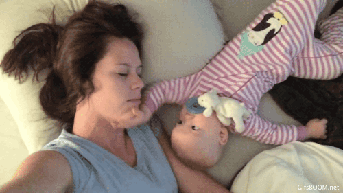 You're awoken by screaming kiddos jumping on your face just a few hours after falling asleep.