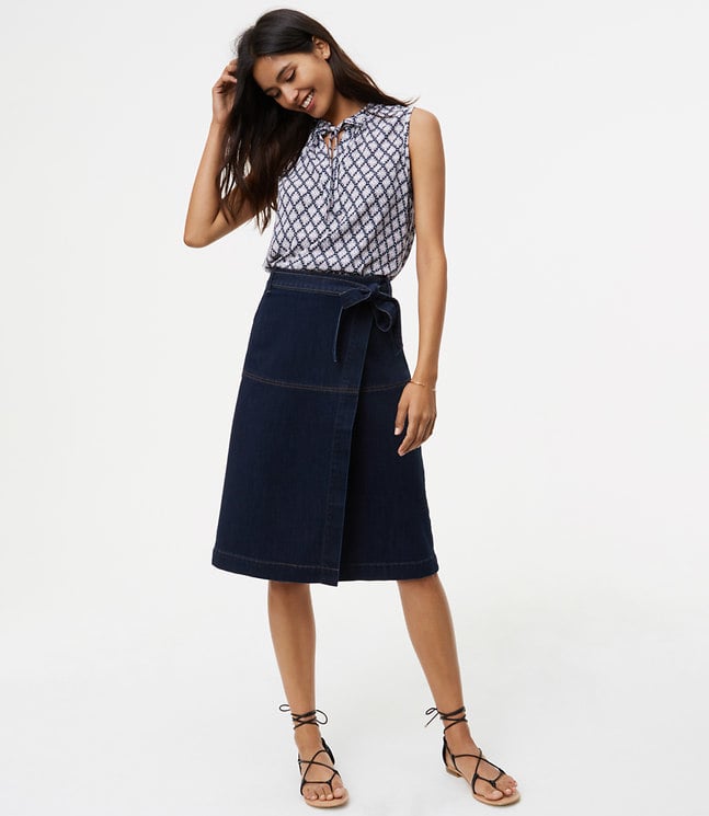 Loft Denim Wrap Skirt