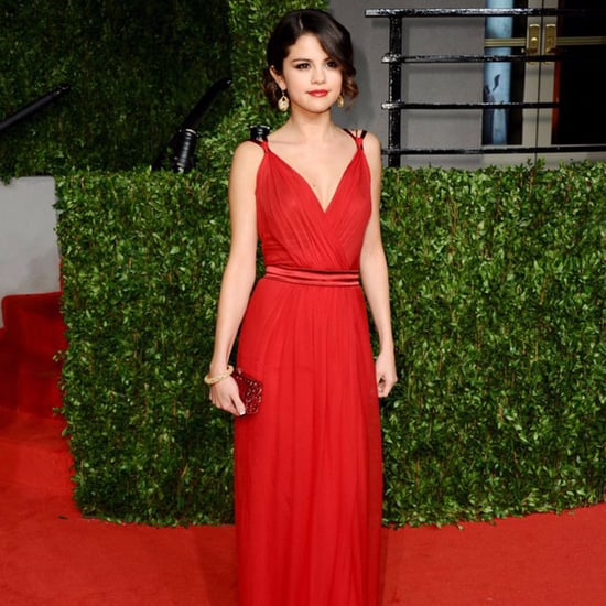 selena gomez red gown