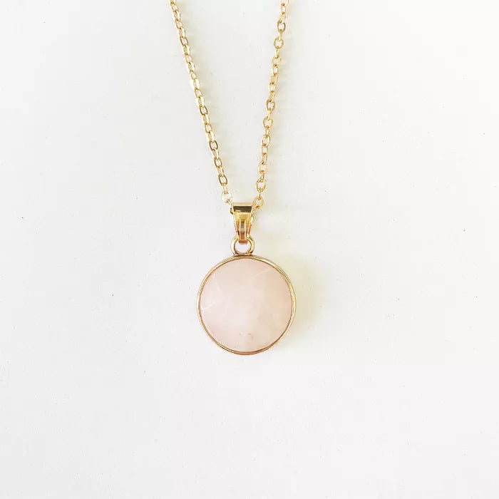 Sanctuary Project Rose Quartz Round Pendant Necklace Gold