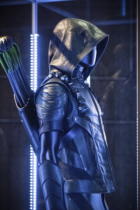Yes, he's staring longingly at his Arrow suit.
