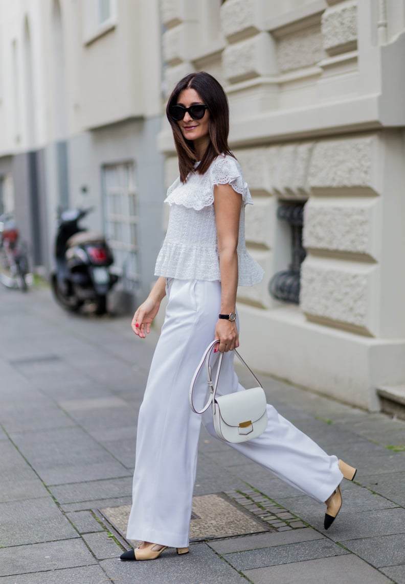 Palazzo pants with a floaty top