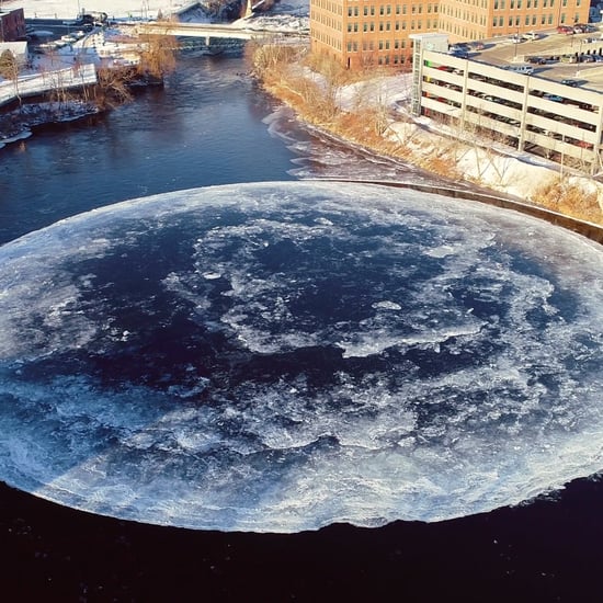 Spinning Ice Disk in Westbrook, Maine, January 2019