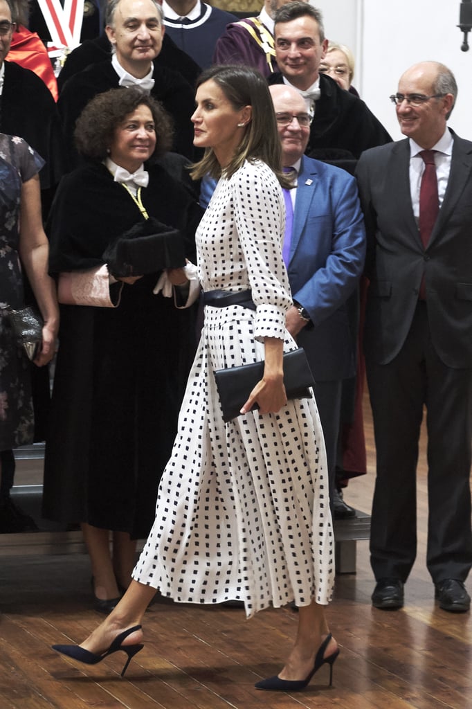 Queen Letizia's Massimo Dutti Midi Dress September 2018