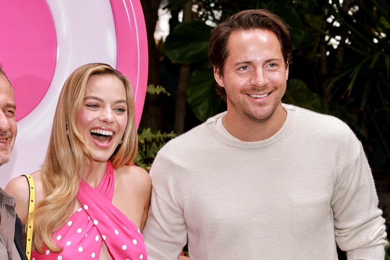 LOS ANGELES, CALIFORNIA - JUNE 25: Margot Robbie and Tom Ackerley attend the press junket and Photo Call for 