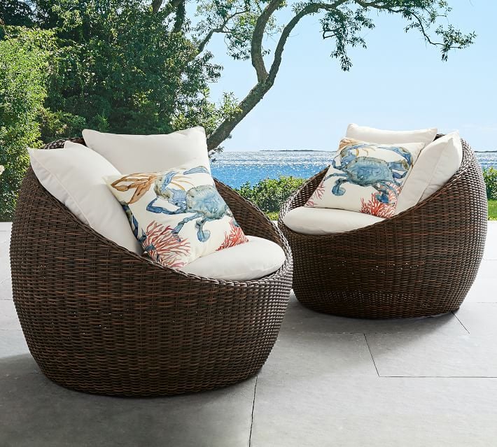 Wicker papasan chair deals outdoor