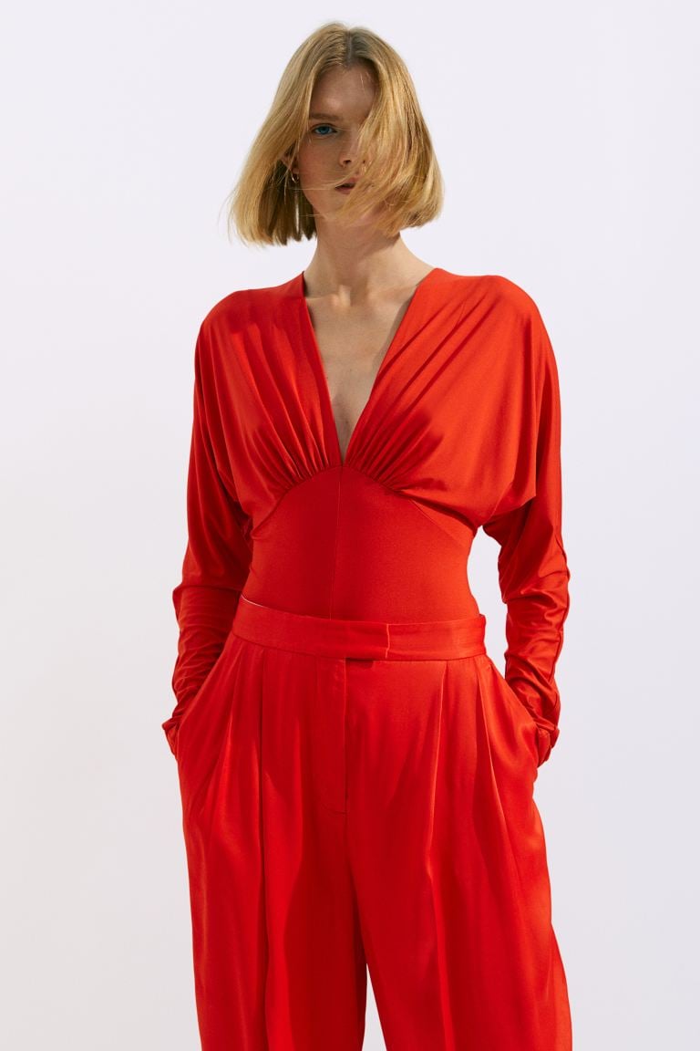 A Red-Hot Top: H&M Draped Bodysuit