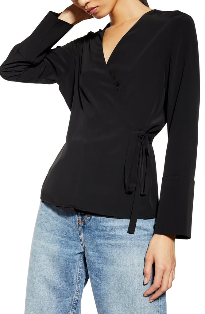 Topshop Tie Wrap Blouse