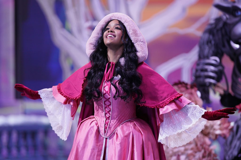 H.E.R.'s Pink Cape Dress in "Beauty and the Beast"