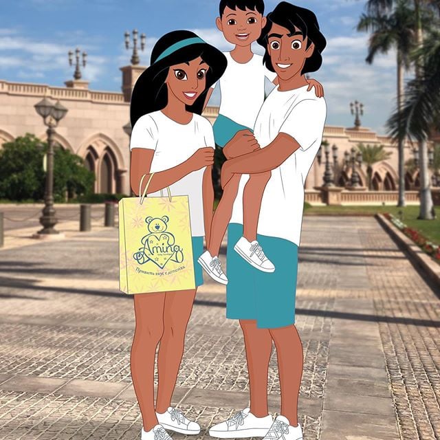 Jasmine and Aladdin as Parents