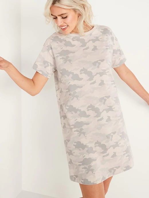 Old Navy Loose Vintage Camo T-Shirt Shift Dress